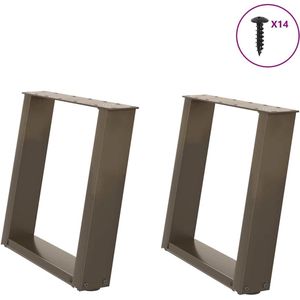 vidaXL - Salontafelpoten - 2 - st - U-vormig - 50x(42-43) - cm - staal - naturel
