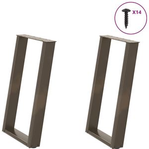 vidaXL - Eettafelpoten - 2 - st - U-vormig - 50x(72-73) - cm - staal - naturel