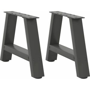 vidaXL - Salontafelpoten - A-vormig - Antraciet - Staal - 2 Stuks