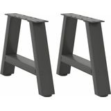vidaXL Salontafelpoten 2 st A-vormig 50x(30-31) cm staal antraciet