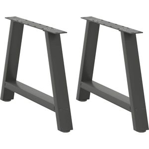 vidaXL - Salontafelpoten - 2 Stuks - A-vormig - 60 cm - Staal - Antraciet