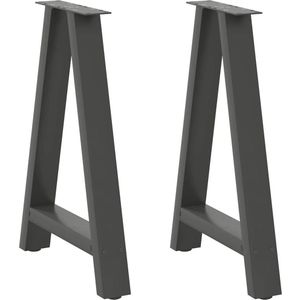 vidaXL - Eettafelpoten - A-vormig - Antraciet - Staal - 2 Stuks