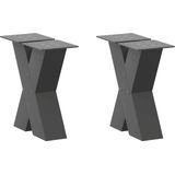 vidaXL Salontafelpoten 2 st X-vormig 30x(30-31) cm staal antraciet