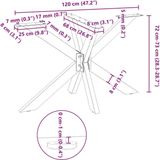vidaXL - Eettafelpoot - Spider Vorm - Wit - Staal