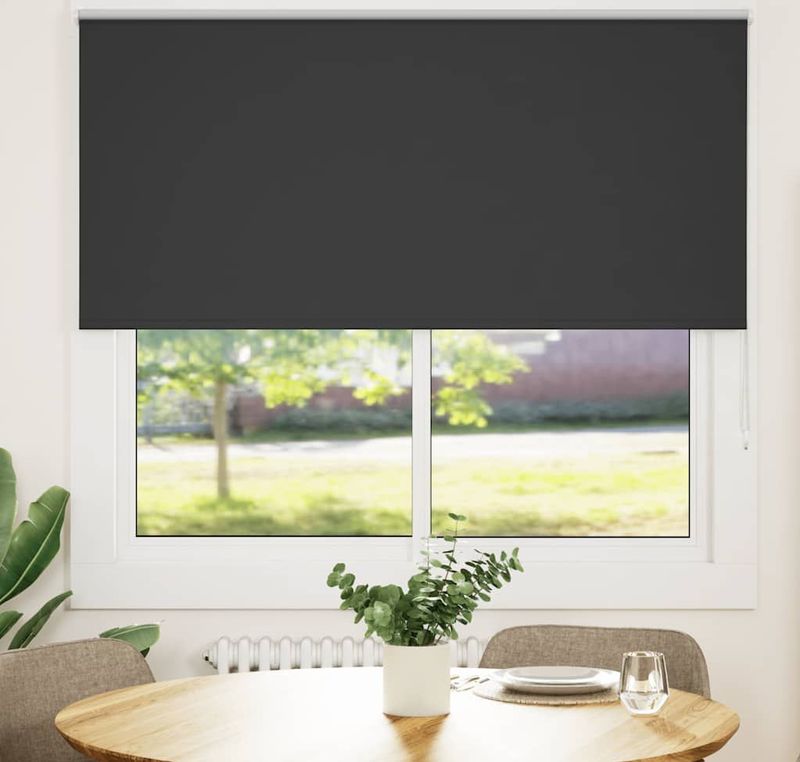 vidaXL - Rolgordijn - verduisterend - 145x130 - cm - stofbreedte - 141,6 - cm - zwart