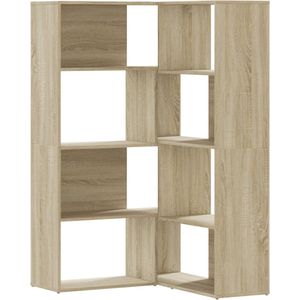 vidaXL - Boekenkast - Hoek - 4-laags - Bewerkt Hout - Sonoma Eiken