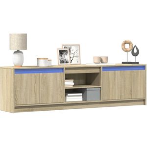 vidaXL - Tv-meubel - met - LED - 180x34x50 - cm - bewerkt - hout - sonoma - eikenkleurig