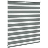 Zebra rolgordijn 135x100 cm stofbreedte 130,9 cm donkergrijs