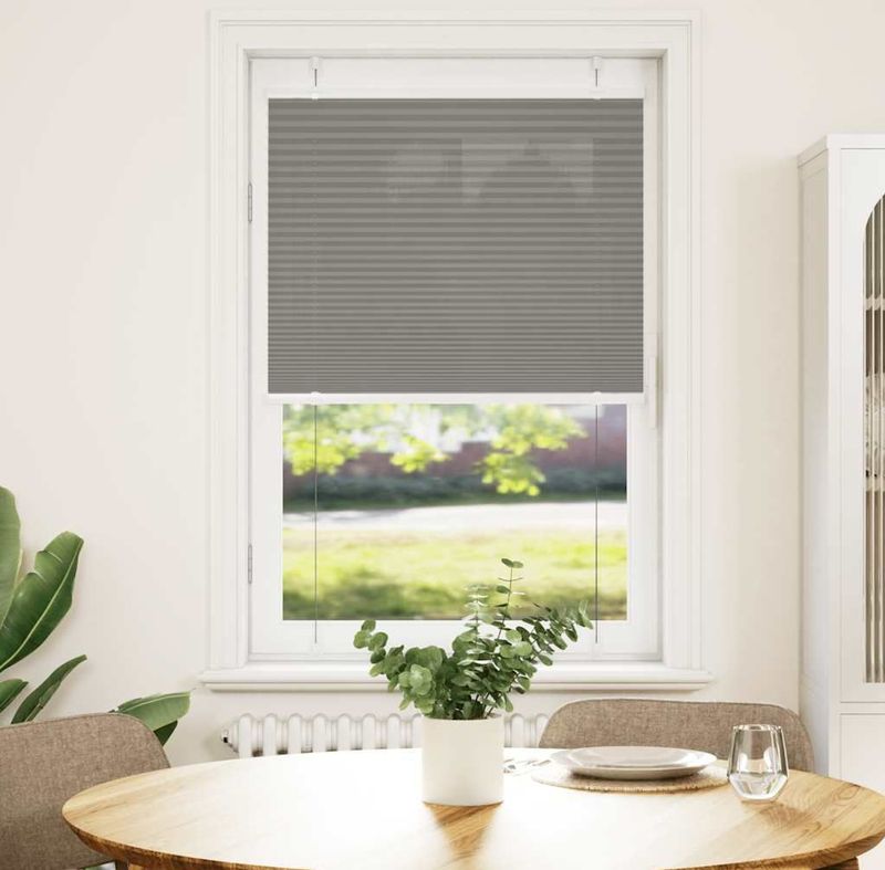 Plisségordijnen - Grijs - Polyester - Voor Binnengebruik