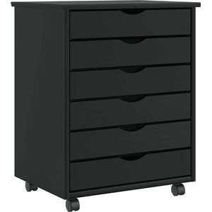 VidaXL Opbergtrolley smal 48x13x68 cm bewerkt hout wit