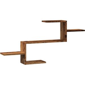 vidaXL - Wandschap - Bewerkte Hout - Oud Houtkleurig - Ruimtebesparend Ontwerp