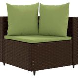 vidaXL 7-delige Loungeset met kussens poly rattan bruin