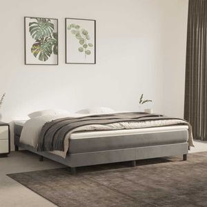 vidaXL - Pocketveringmatras - Lichtgrijs - Fluweel - 160x210 cm