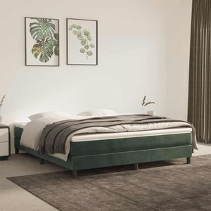 vidaXL - Pocketveringmatras - Donkergroen - Fluweel - 160x210x20 cm