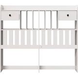 vidaXL - Hoofdbord - met - opbergruimte - 135 - cm - massief - grenenhout - wit