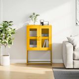 vidaXL - Hoge - kastx39x107 - cm - staal - mosterdgeel