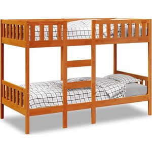 vidaXL - Stapelbed - massief - grenenhout - wasbruinx200 - cm