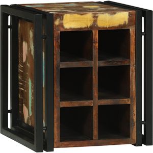 vidaXL - Wijnrek - Massief Gerecycled Hout - Multikleurige Afwerking