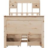 vidaXL Bed met boekenkast zonder matras massief grenenhout 75x190 cm