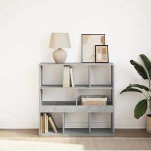 vidaXL Boekenkast - Betongrijs - Bewerkt Hout - 8 Vakken