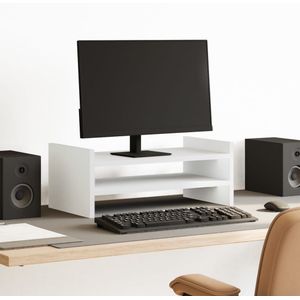 vidaXL Monitorstandaard 50x27x20 cm bewerkt hout wit