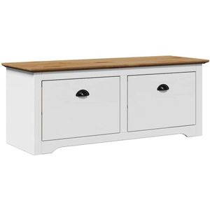 vidaXL - Gangbank - BODO - 114x40x45 - cm - wit - en - bruin