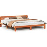 Massivholzbett ohne Matratze Wachsbraun 180x200 Kiefernholz Vidaxl
