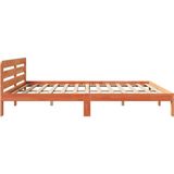 Massivholzbett ohne Matratze Wachsbraun 180x200 Kiefernholz Vidaxl