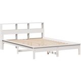 vidaXL - Boekenkastbed - Wit - Grenenhout - 120x190 cm