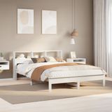 vidaXL - Boekenkastbed - Wit - Grenenhout - 120x190 cm