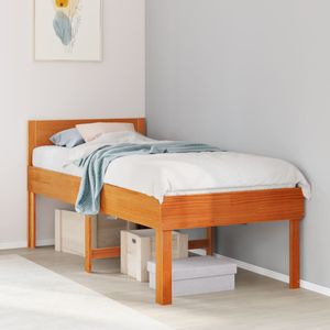 Massivholzbett ohne Matratze Wachsbraun 90x190 cm Kiefernholz vidaXL