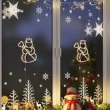 vidaXL Kerstverlichting sneeuwpop silhouet 2 st 35 LEDs warm wit
