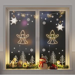 VidaXL Kerstverlichting engel silhouet 2 st 50 leds warm wit