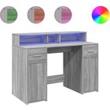 Vidaxl - LED-Schreibtisch Grau Sonoma 120x55x91 cm Holzwerkstoff