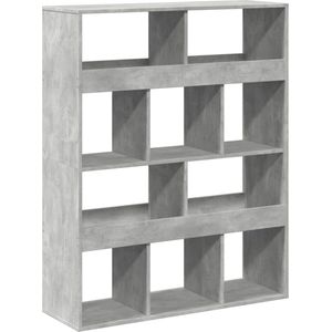 vidaXL - Kamerscherm - Betongrijs - Bewerkt Hout - 10 Schappen