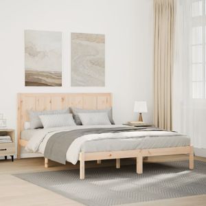 vidaXL - Bedframe - extra - lang - zonder - matras - massief - hout - 140x210 - cm