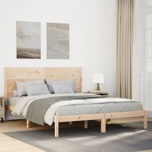 vidaXL - Bedframe - Massief Hout - Extra Lang - 160x210 cm