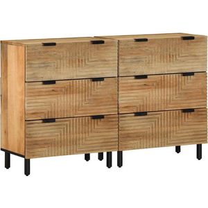 vidaXL Sideboards 2 Stk. Braun 60x33x75 cm Massivholz Mango