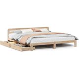 vidaXL Bedframe zonder matras massief grenenhout 200x200 cm