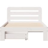 vidaXL Massivholzbett ohne Matratze Weiß 75x190 cm Kiefernholz