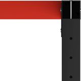 Werkbank - Massief Eikenhout - Gepoeerd Coated Metaal - Groot Werkgebied