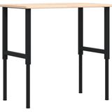 Werkbank - Massief Eikenhout - Gepubliceerd Metaal - Groot Werkgebied