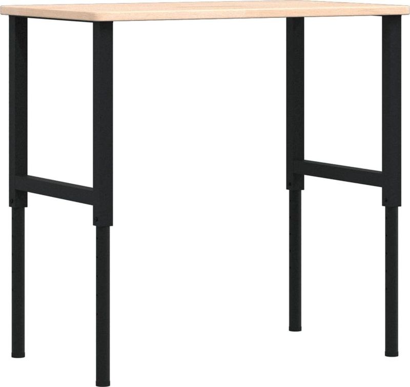 Werkbank - Massief Eikenhout - Gepubliceerd Metaal - Groot Werkgebied