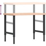 Werkbank - Massief Beukenhout - Gepoeerd Metaal Frame - Groot Werkgebied