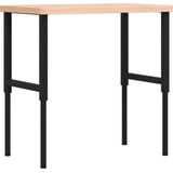 Werkbank - Massief Beukenhout - Gepoeerd Metaal Frame - Groot Werkgebied