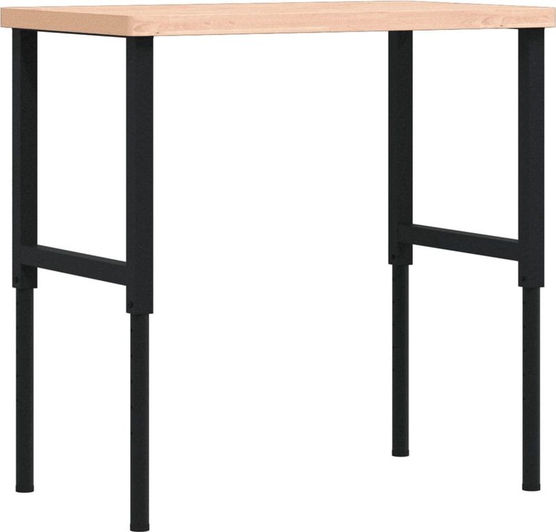 Werkbank - Massief Beukenhout - Gepoeerd Metaal Frame - Groot Werkgebied