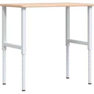 Werkbank - Massief Eikenhout - Gepoeerde Metaal - Duurzaam