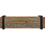 vidaXL - Wandschap - Massief Gerecycled Hout - Meerkleurig