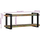 vidaXL - Wandschap - Massief Gerecycled Hout - Meerkleurig