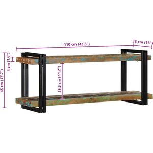 vidaXL - Wandschap - Massief Gerecycled Hout - Meerkleurig